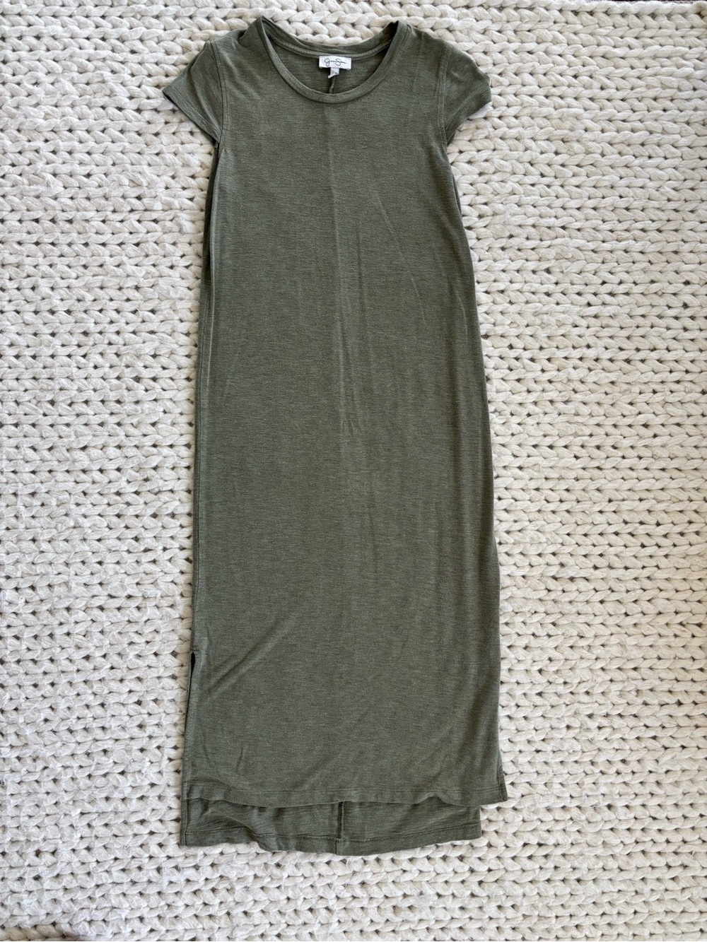 Jessica Simpson Olive Green Crew Neck Maxi Dress